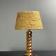 Mid-Century modern brutalist wood turned table lamp Charles Dudouyt style