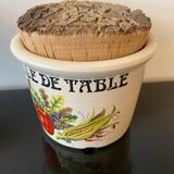 Vintage table bin in varnished stoneware LML Martin