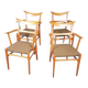 Ensemble de 4 fauteuils de salle à manger en corne de vache allemands par Lübke, années 1950, extrêmement rares