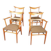 Set of 4 German cow horn dining armchairs by Lübke, 1950s, extremely rare