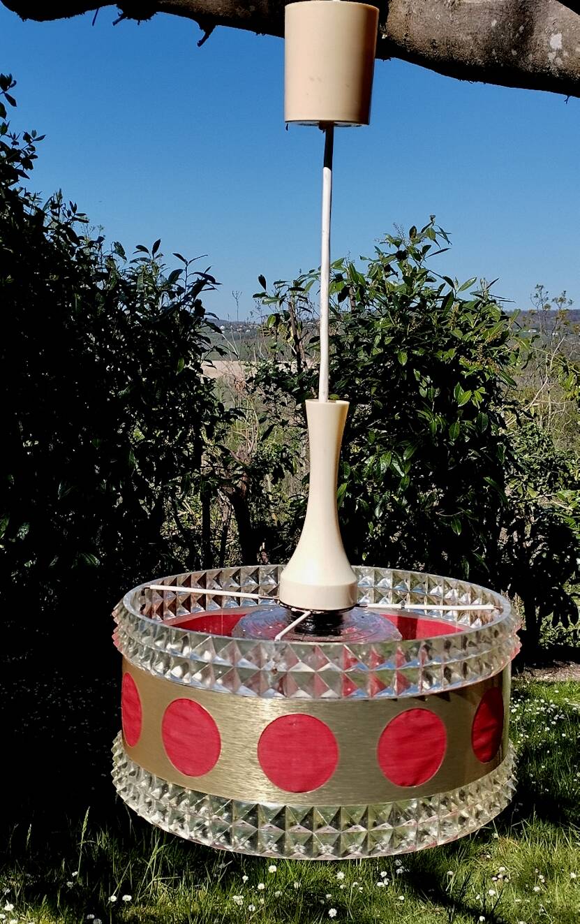 Space age plastic and glass chandelier