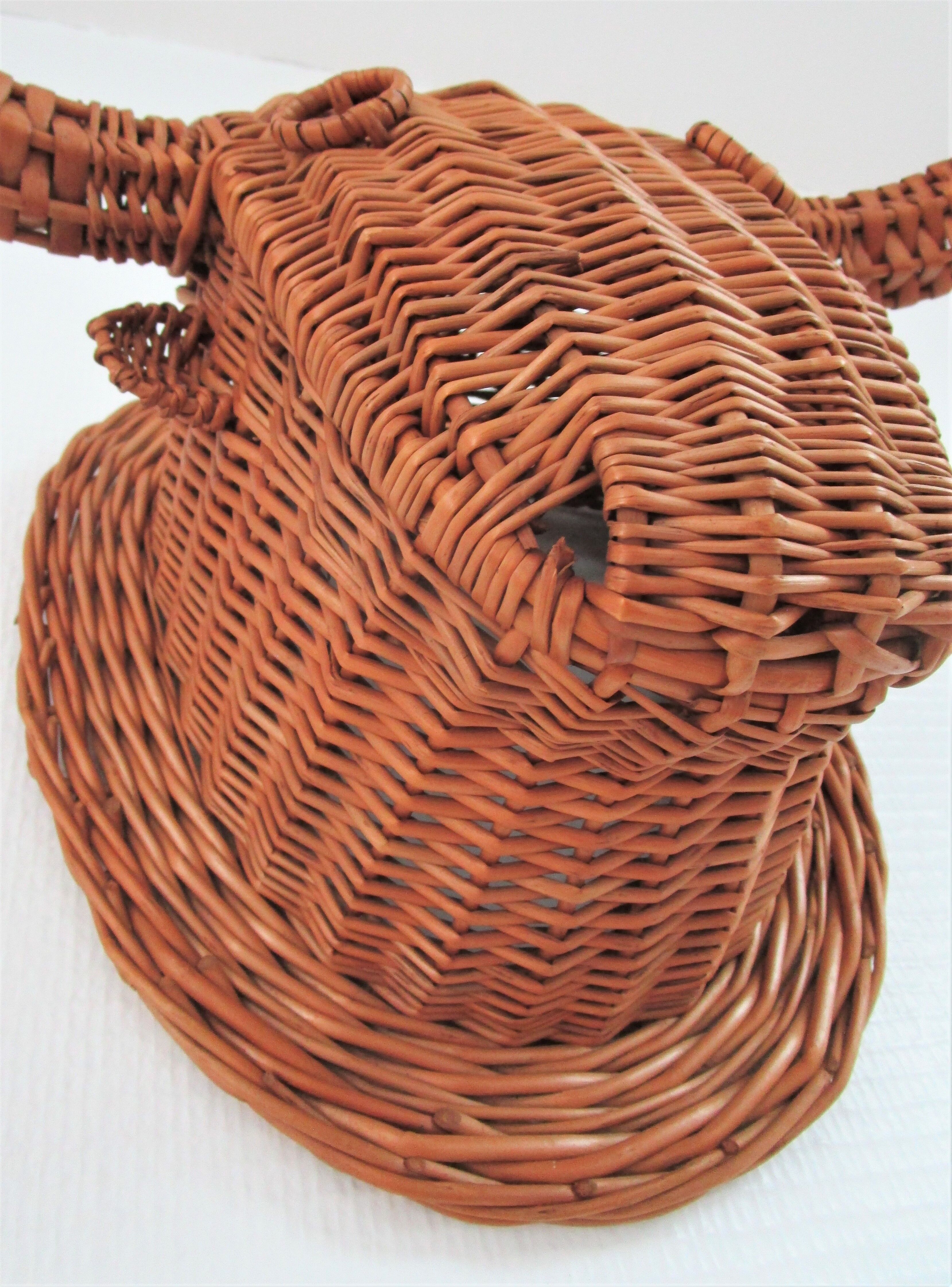 Bull head minotaur wicker vintage 60s-70s