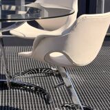 Dining Room Set Scimitar Boris Tabacoff MMM 1970 | Glass and Chrome