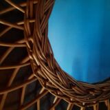 Miroir osier vintage