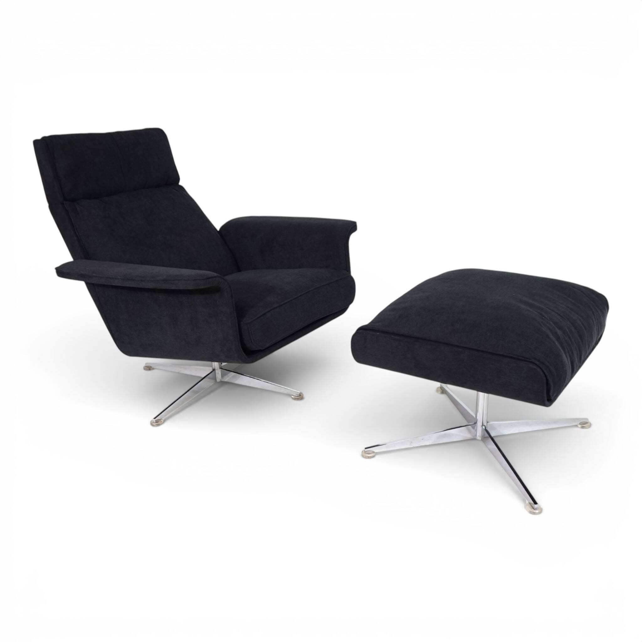 Kaufeld Siesta 62 lounge chair with ottoman by Jacques Brule, 1960
