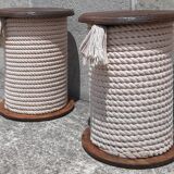 Pair of "bobbin" stools or end tables