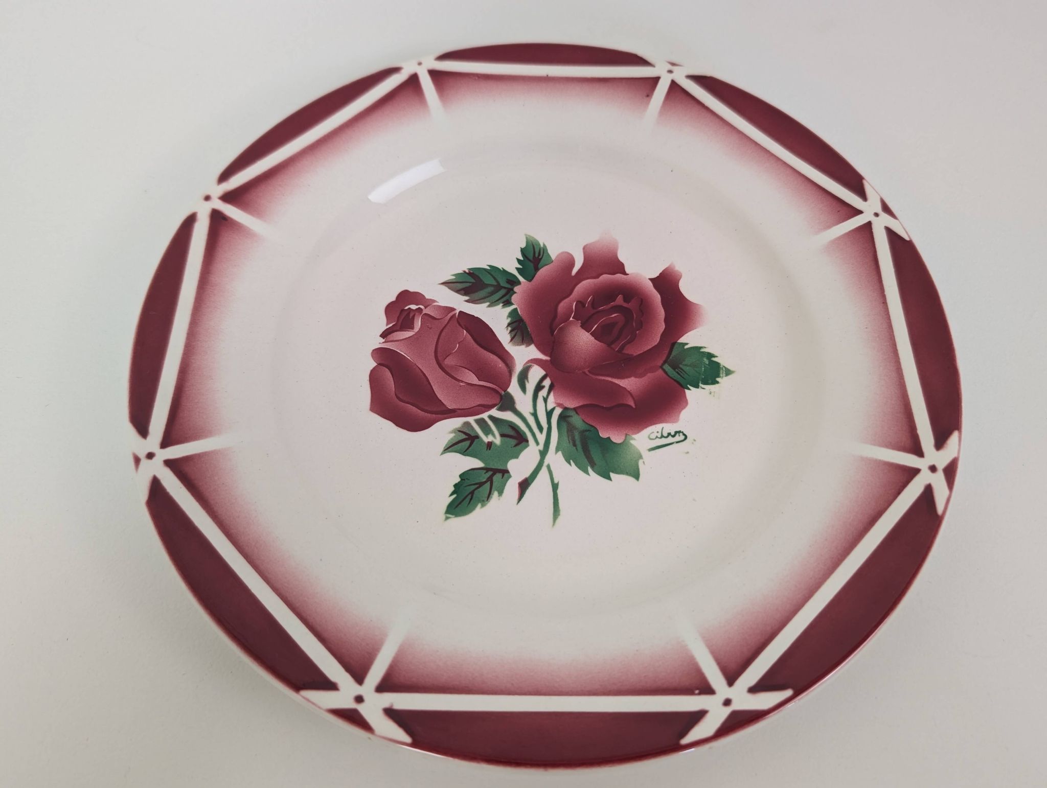 5 assiettes plates Digoin Sarreguemines