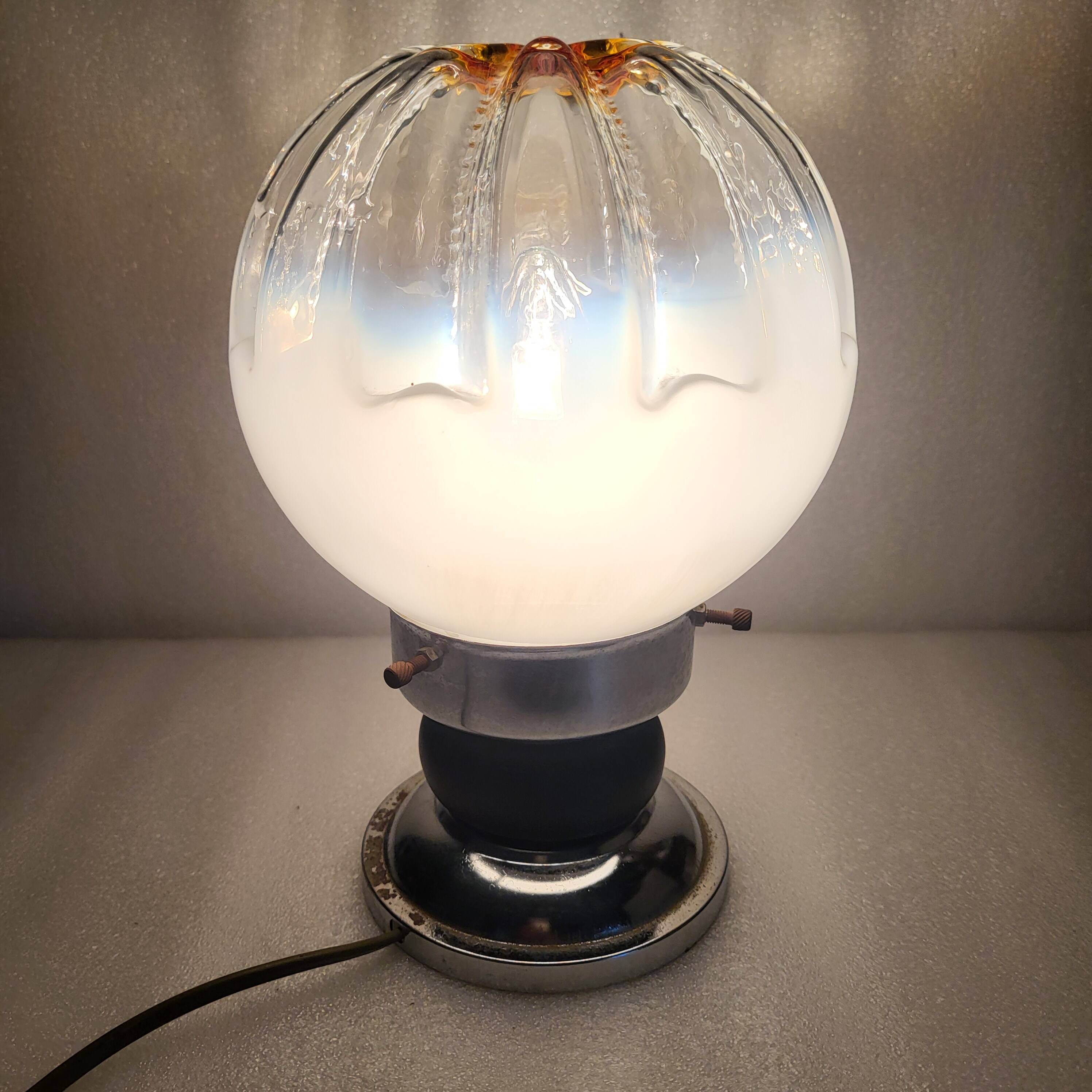 Space Age Murano Table Lamp, Mazzega, Italy, 1960s-70s