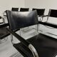 Lot 8 chaises tubulaire style MG5 Grassi en cuir noir vintage 1980