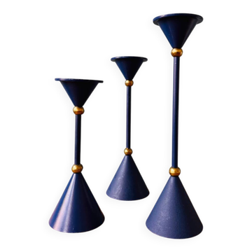 3 bougeoirs / chandeliers Memphis post moderne