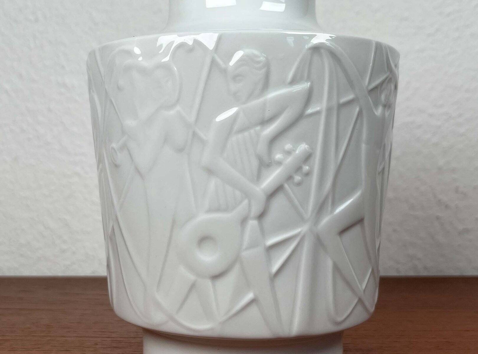 Vintage White Porcelain Vase from the Paradies Series by Kurt Wendler for Edelstein Bavaria, 1970s