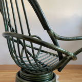 Swivel rattan armchair