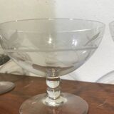 5 champagne glasses engraved in crystal