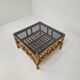 Italian bamboo coffee table with smoked glass, 1970s