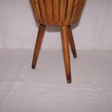 Rattan tripod planter of the 1950s