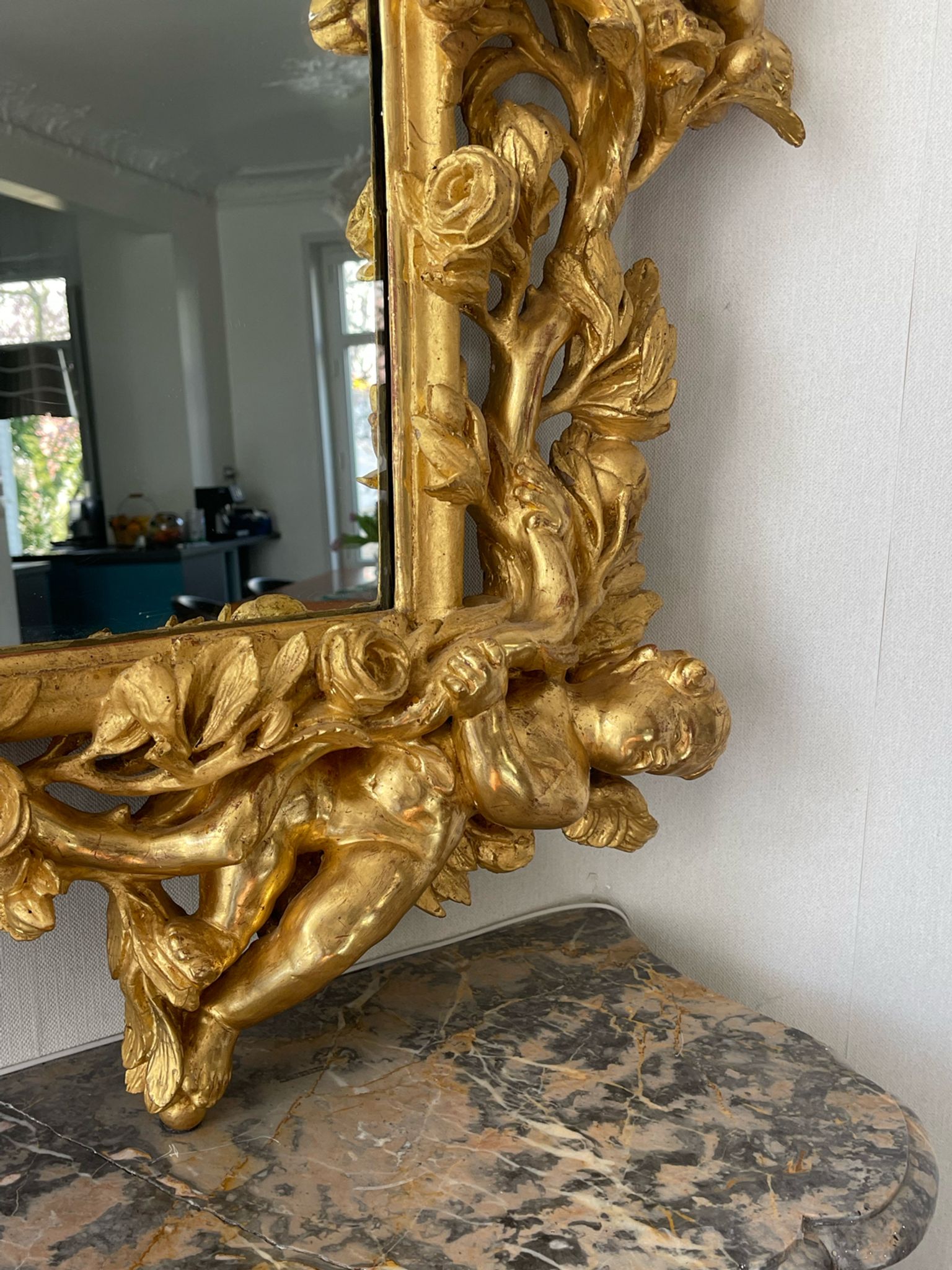 Mirror XVIIIth italian baroque 142x118cm