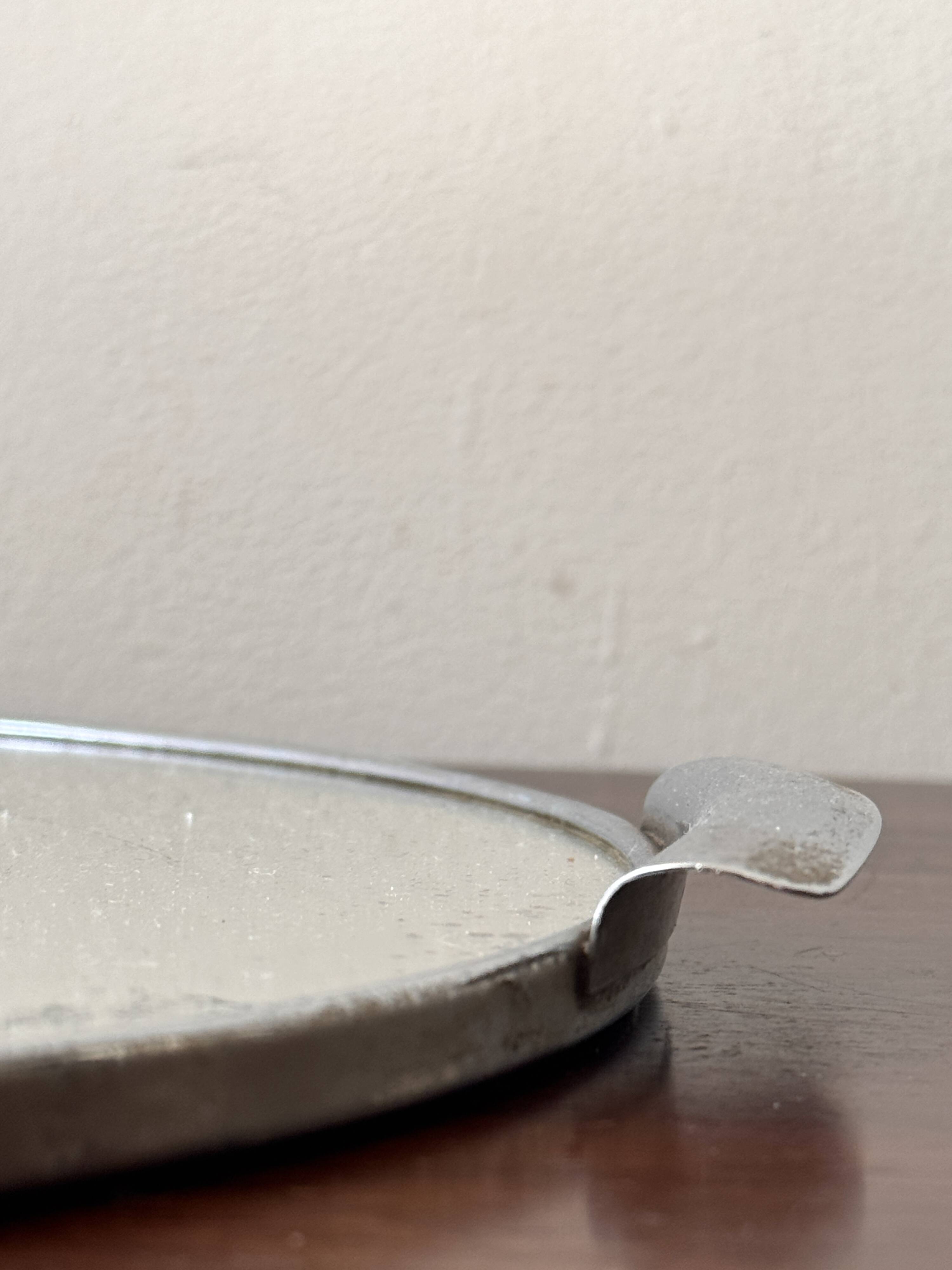 Plateau de service Art Deco en chrome et miroir, France 1930 / 40