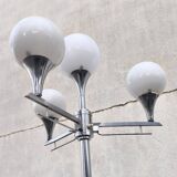 Space age floor lamp, chrome and opaline glass, 1970.