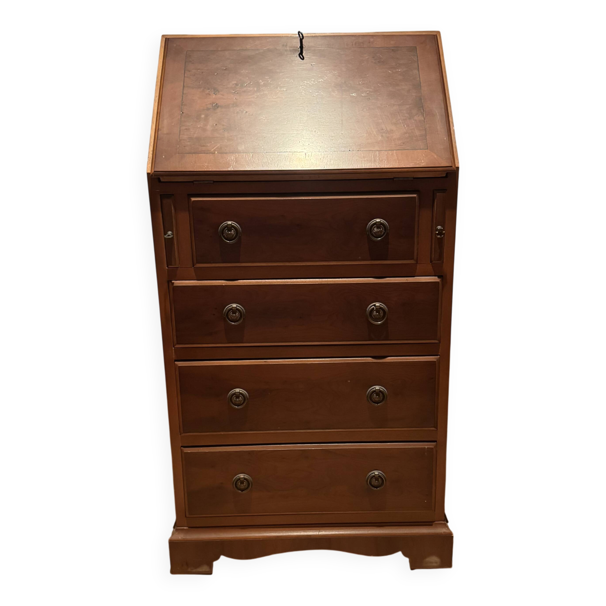 Secretary with a burr elm finish — English manufacture Rosjohn