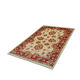 Red beige wool rug handmade oriental carpet traditional living room rug- 86x123cm