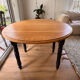 Vintage Solid Wood Extendable Dining Table – Round Drop Leaf Table