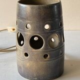 Vintage perforated stoneware lamp