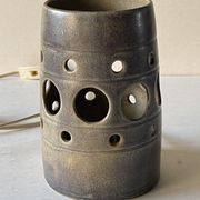 Vintage perforated stoneware lamp