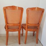 Set of 4 wooden and cane chairs in the Regency style