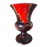 Stoneware vase signed Petit Massé – Morvan – flambé red glazes