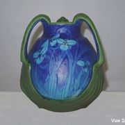 Vase en grès émaillé, à décor floral, signé e. lachenal – fin xixe