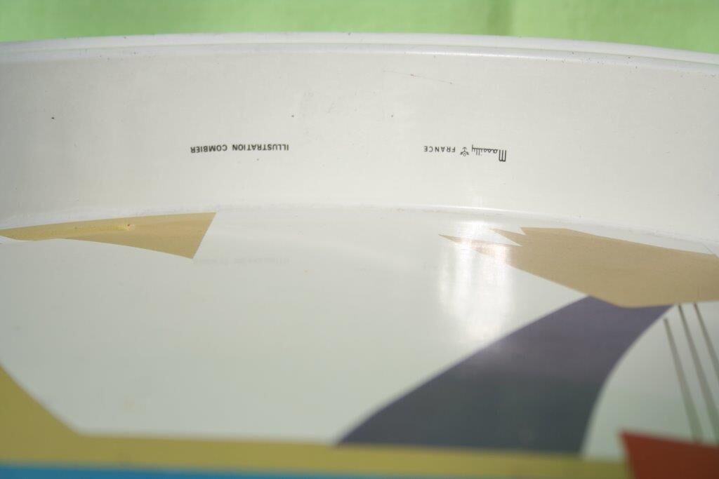 Painted metal plate 60 years