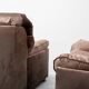 Pair of vintage lounge armchairs in brown velvet – 1970s