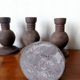 Four vintage handcrafted candle holders