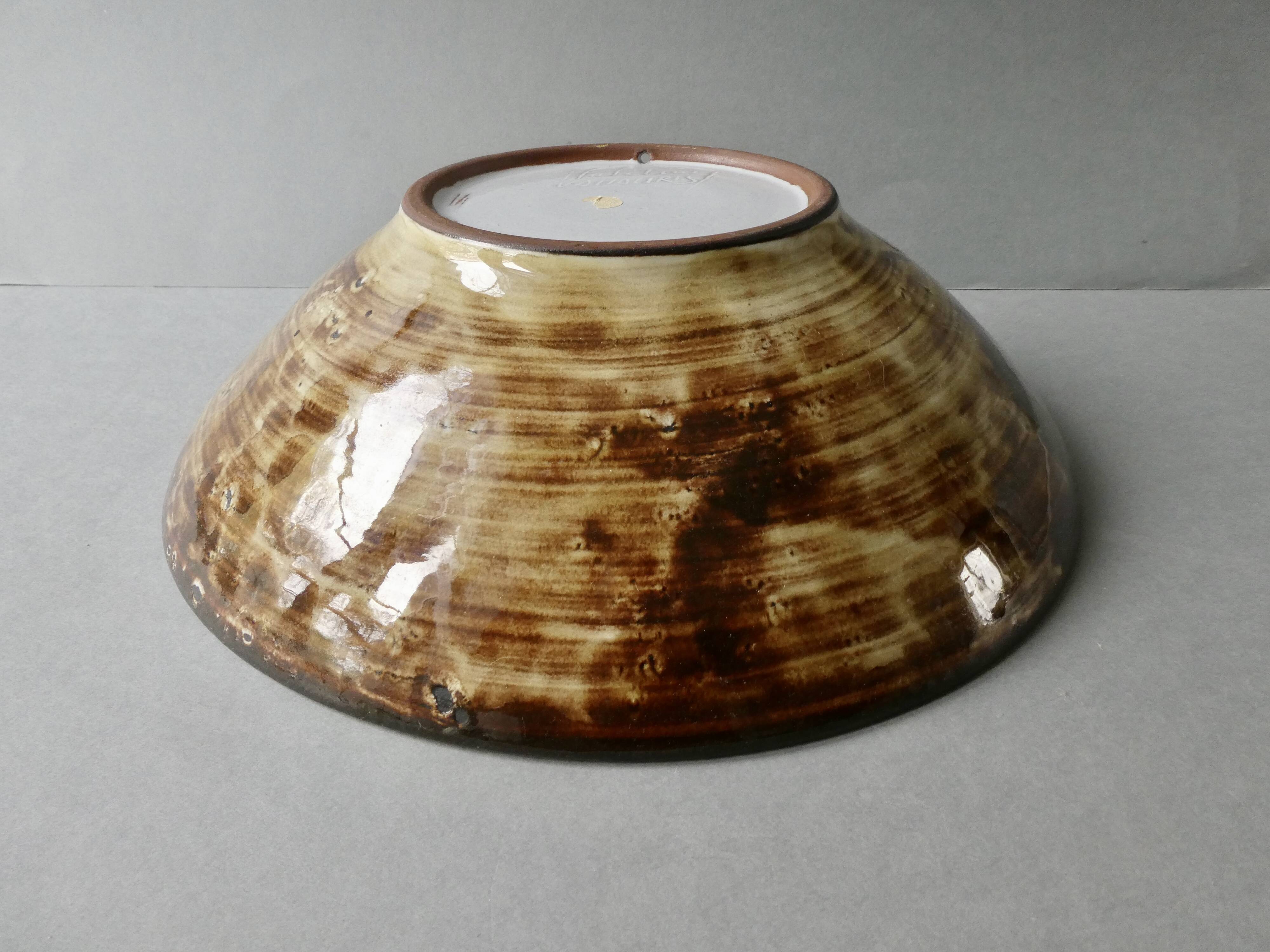 Large ceramic dish Jean-Claude Malarmey Vallauris, circa 1960