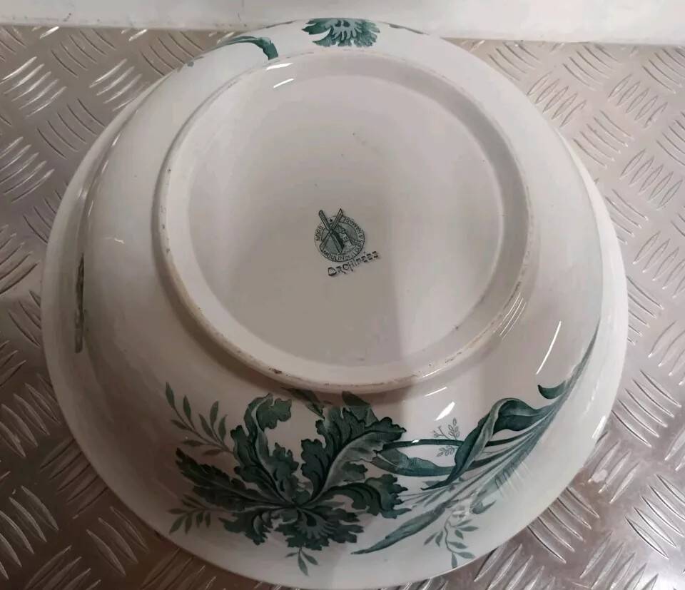 Old large salad bowl Moulin Des Loups & Hamage Orchidée