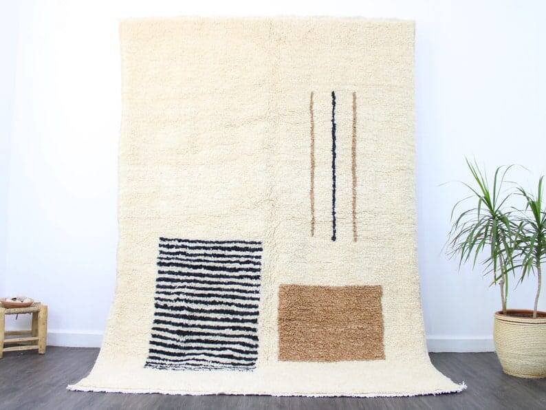 Berber rug in pure wool, size 200 x 250 cm