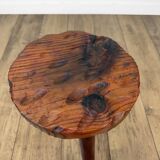 Trio of solid wood brutalist stools