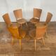 Series of 6 chairs bistro Baumann model Dove year 1950/1960