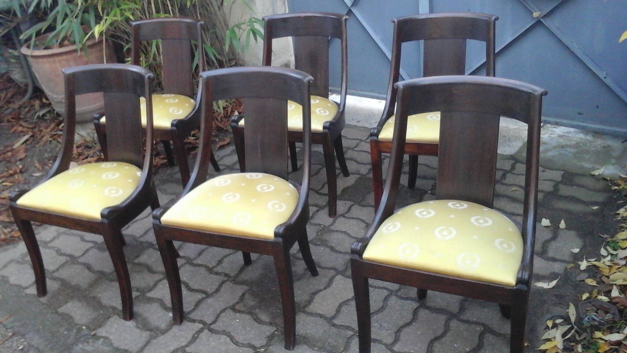 6 empire mahogany gondola chairs
