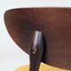 Modern Set of 4 Dining Chairs, Ochre Bouclè and Dark walnut beech wood