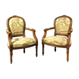 Paire de fauteuils de style Louis XVI