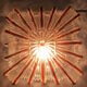 Ceiling lamp / wall lamp in molded glass two-tone square 70s