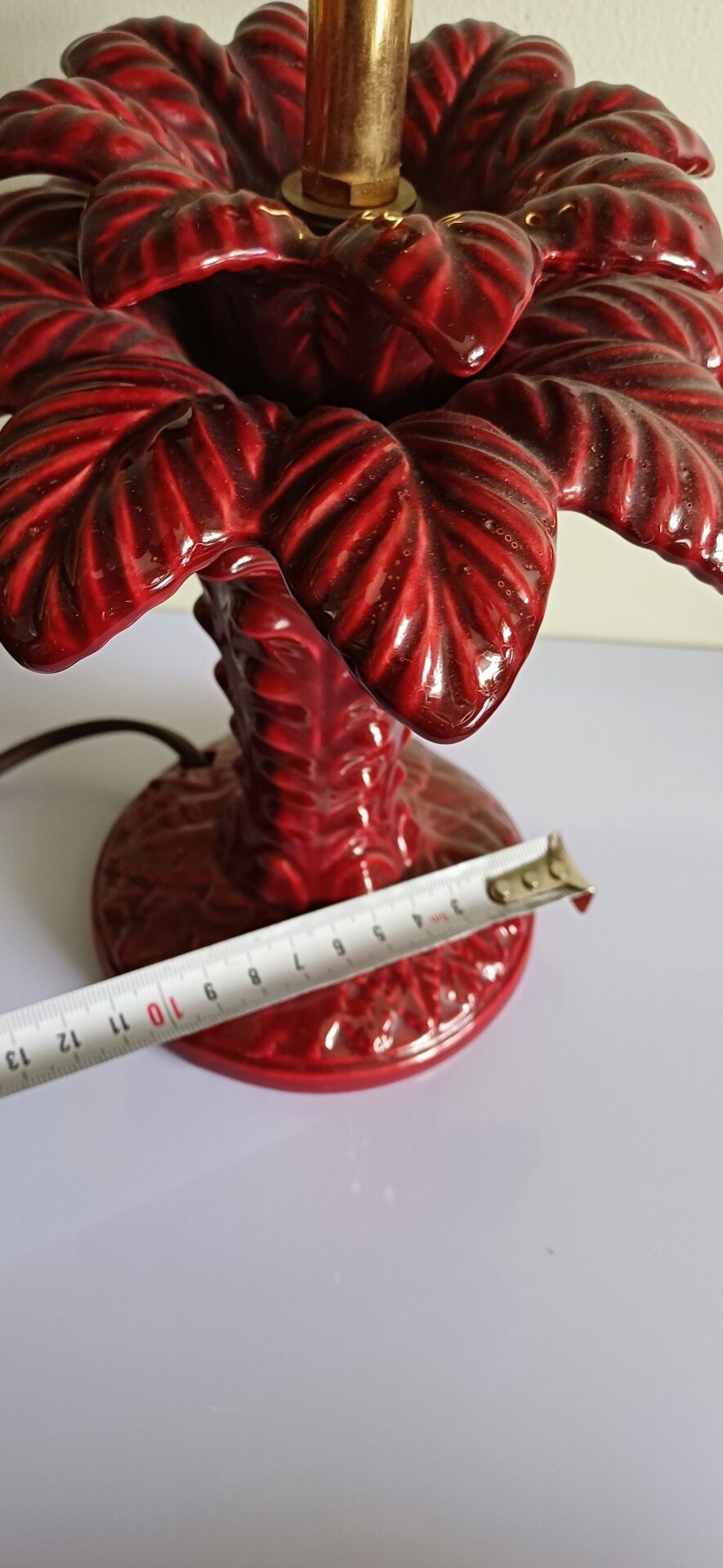 Pied de lampe palmier céramique