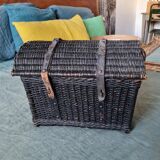 Small black wicker trunk