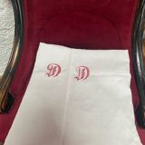 Antique rectangular linen winegrower's tablecloth