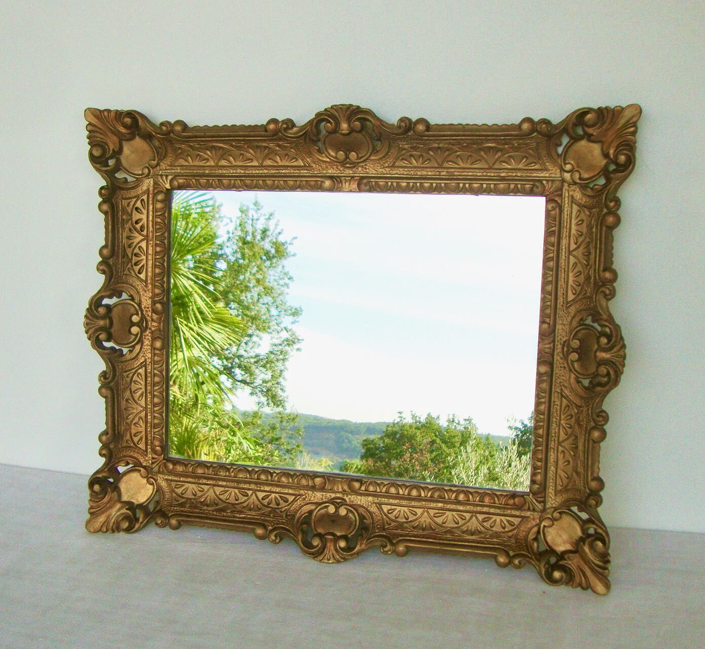 Florentine mirror frame carved wood 56x46cm