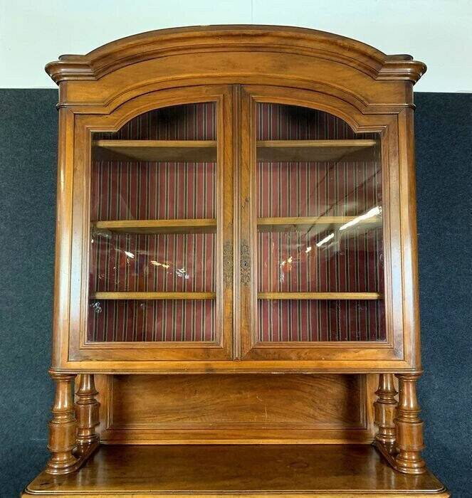 Parisian Louis Philippe period walnut bookcase sideboard circa 1830