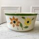Duo of Gien flower bowls hand painted 60s-70s