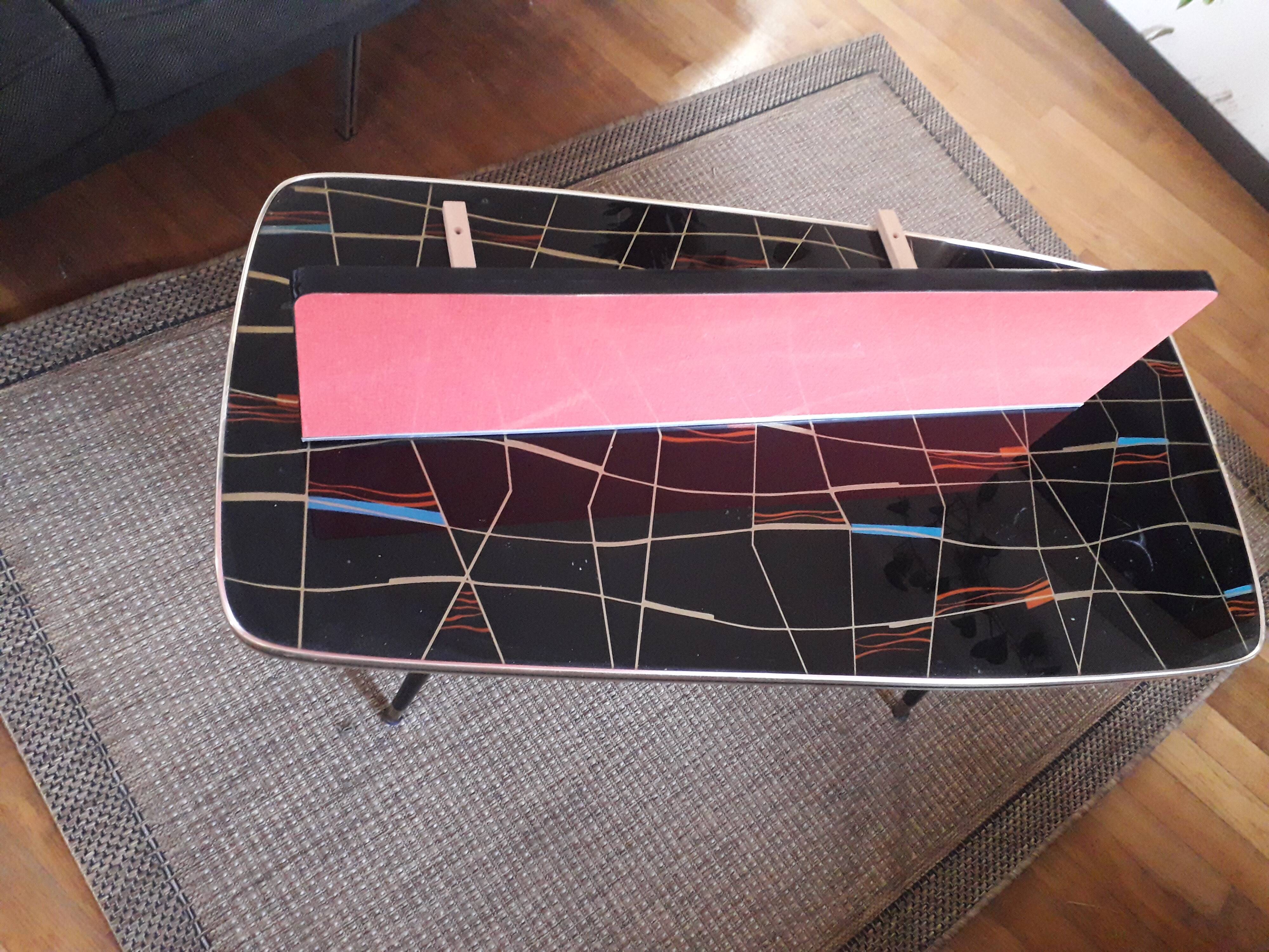 Vintage red formica shelf