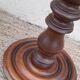 Column in walnut wood twisted in hollow, rustic vintage 60's years height 70 cm